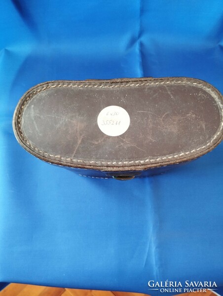 Old military leather binocular case