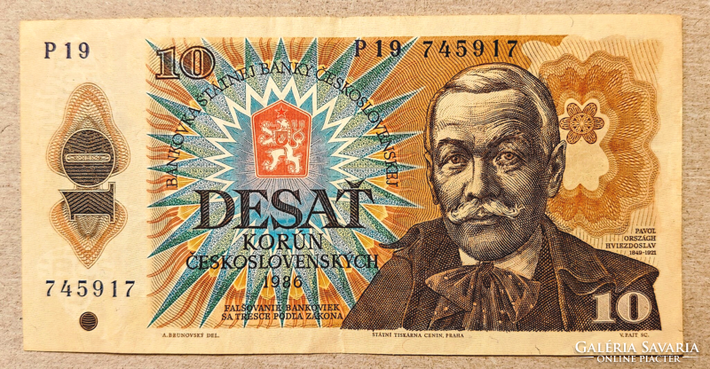 Csehszlovákia 10 korona 1986