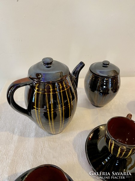 Glazed ceramic coffee set