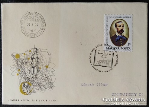 Ff2852 / 1973 madách imre stamp ran on fdc