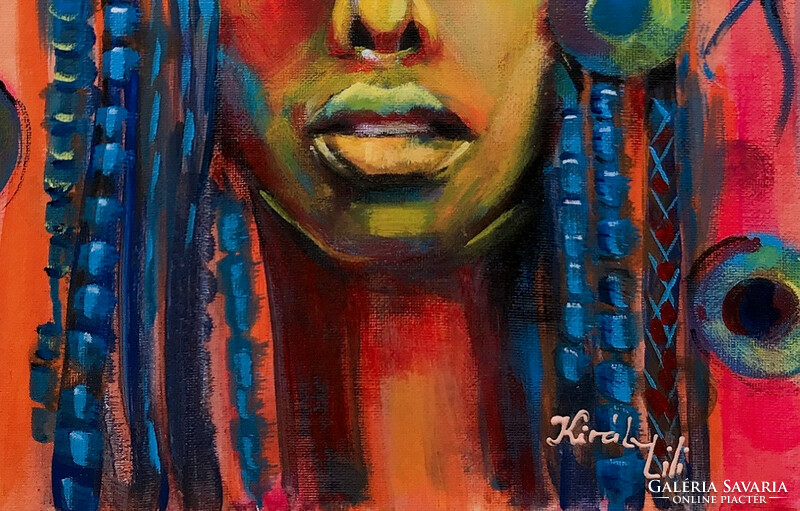 Fantasy girl - 40 x 30 cm acrylic painting
