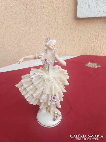 Large size ballerina in lace dress,,unterweissbach, 19 cm,,, now without a minimum price,,