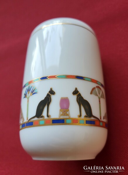 Rosenthal classic rose German porcelain vase with bird goose cat pattern with gold edge