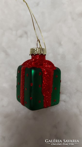 New glass Christmas tree decoration, gift box