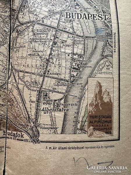 Turistaság és alpinizmus kiadása, Budapest 1922 ( Budai hegyek)