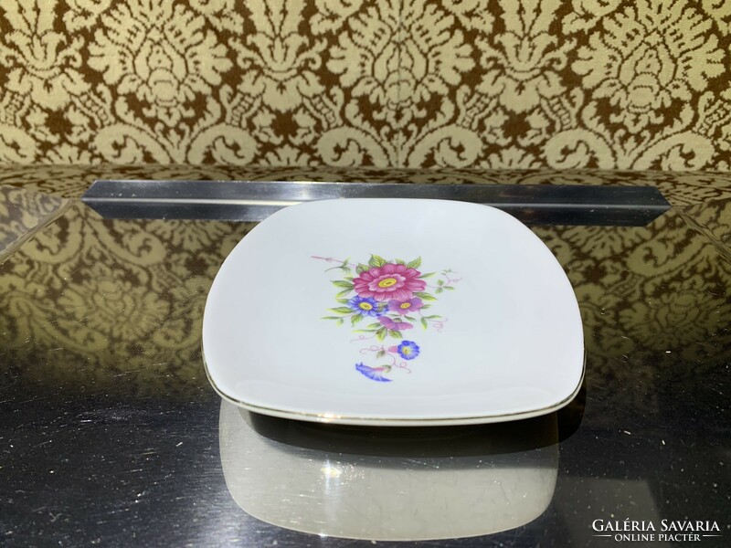 Hollóházi pattern porcelain ashtray, jewelry holder 14 cm