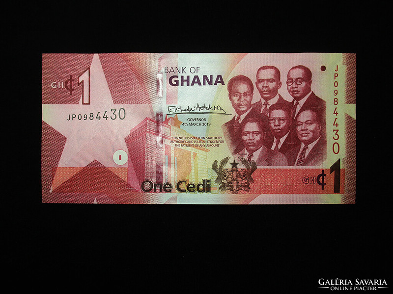 Unc - 1 cedi - Ghana - 2019 (portrait watermark) (new money!)