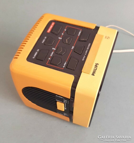 Vintage philips d3110/2 cube radio am/fm alarm clock