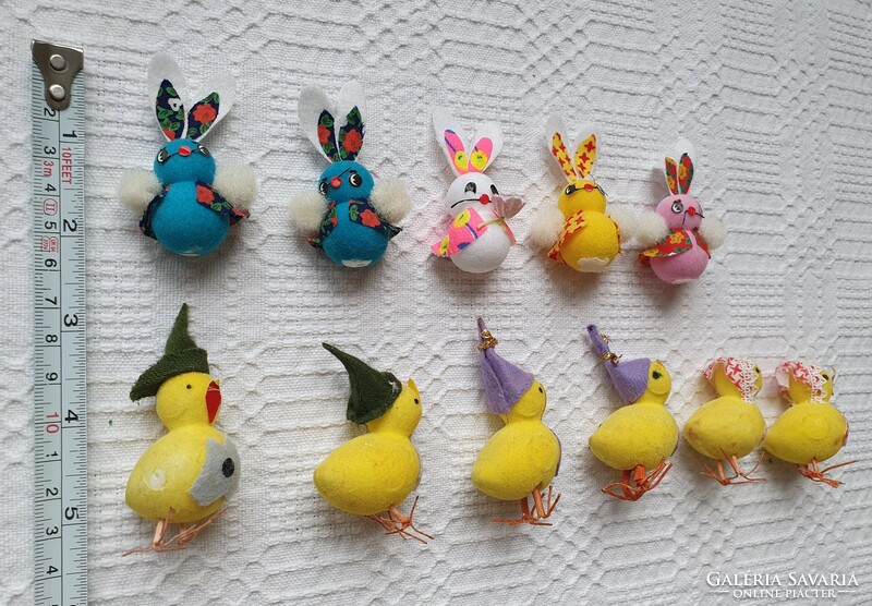 Régi húsvéti nyuszi nyúl csibe csomag csirke dekoráció kellék