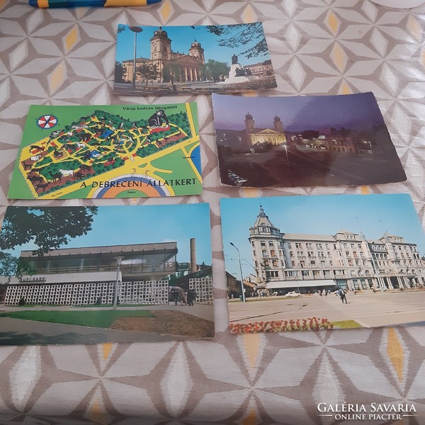 Postman 5 postcards from Debrecen, 1960s-70s approx.
