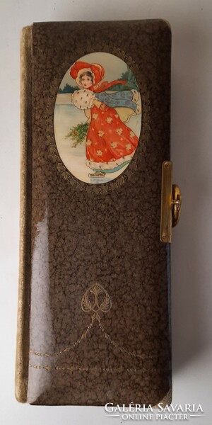 Antique photo album, business card photo album, decorated with lithography