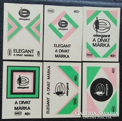 Gy239 / 1970 elegant match label, complete row of 6 pcs