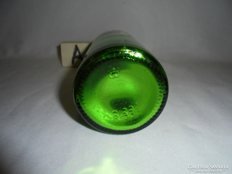 Retro Kőbányai Sörgyár relikvia - címkés zöld dísz sörös üveg - gyűjtői darab