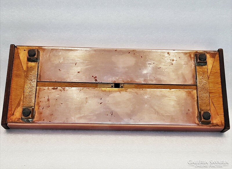 Retro goldsmith craftsman drawer red copper / bronze / wooden box