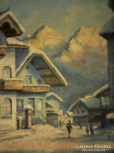 Eduard Bauer-Bredt (1878-1945) : Alpesi városrészlet