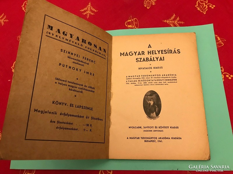 Putnoky Imre szerkesztésében / A magyar helyesírás szabályai c. könyv 1941.-es kiadás