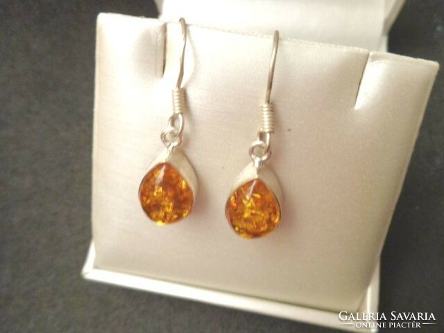 Amber oval light earrings