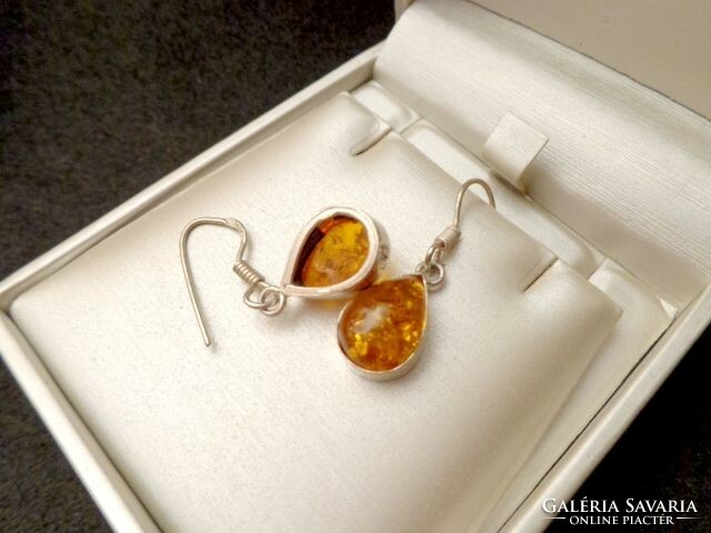 Amber oval light earrings