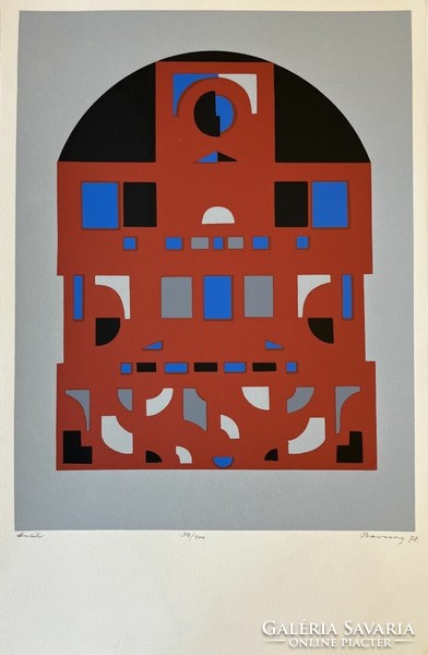 Jenő Barcsay (1900 - 1988) mosaic design. Screen print