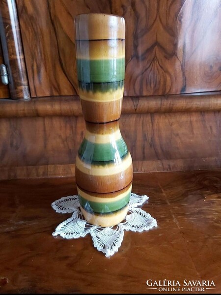 Beautiful retro glazed ceramic vase with a unique color scheme