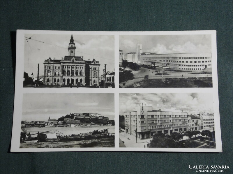 Képeslap,Postcard, Újvidék, mozaik részletek,Közigazgatási palota,városháza, 1942