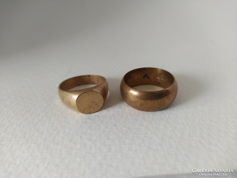 Vintage marked copper/bronze alloy rings