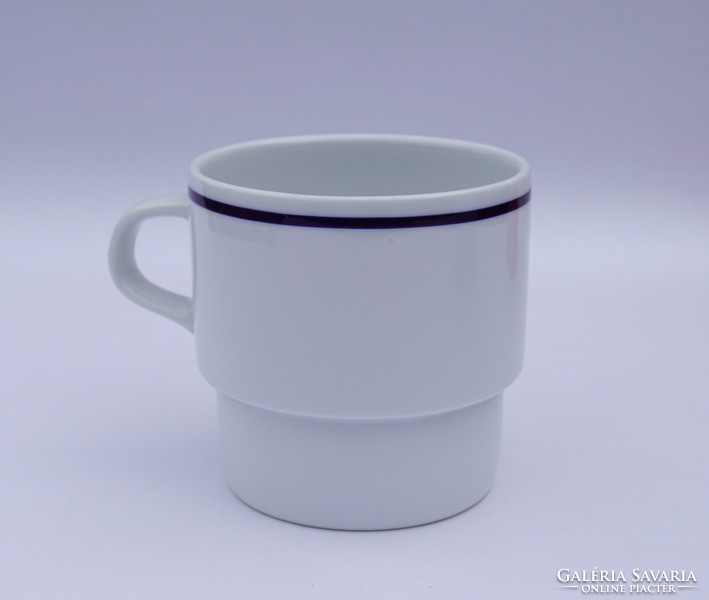 Rare retro blue striped lowland porcelain mug canteen mug