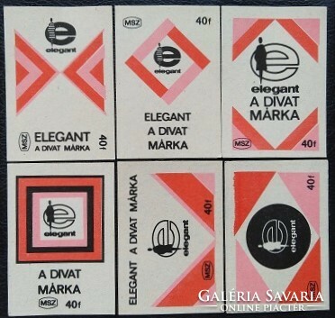 Gy237 / 1970 elegant match label, complete row of 6 pcs