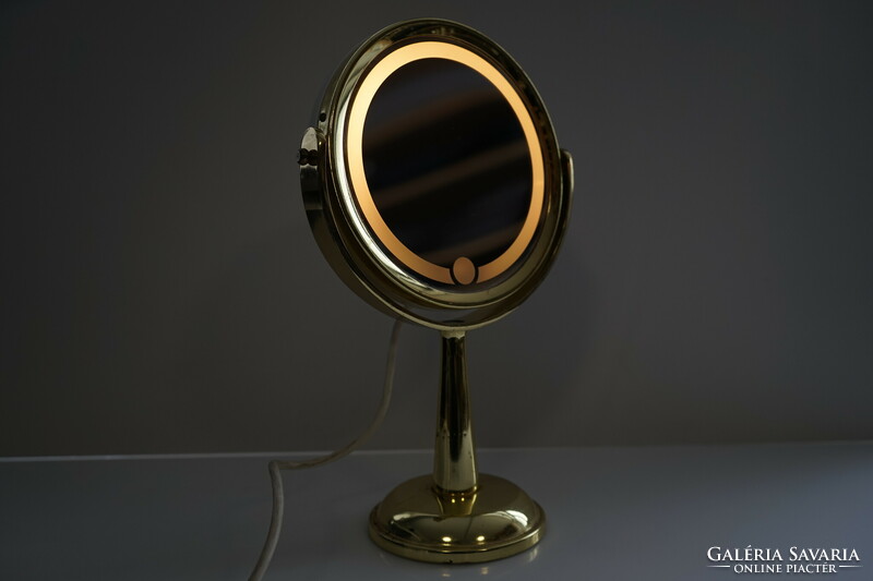 Mid century makeup mirror lamp / retro lamp / space age / copper / old / vintage