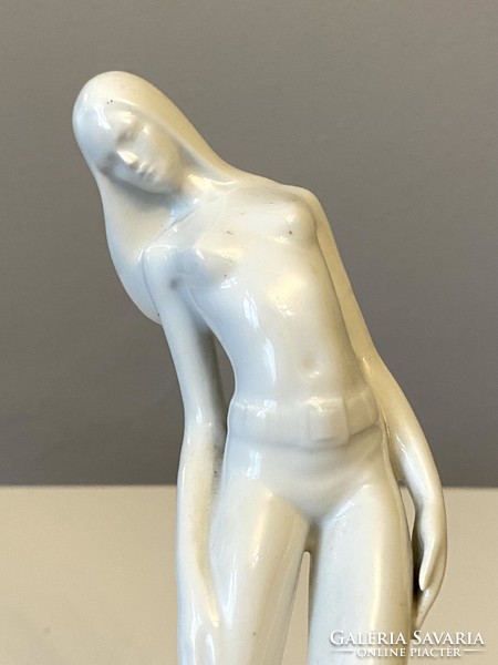 Dancing retro porcelain girl statue