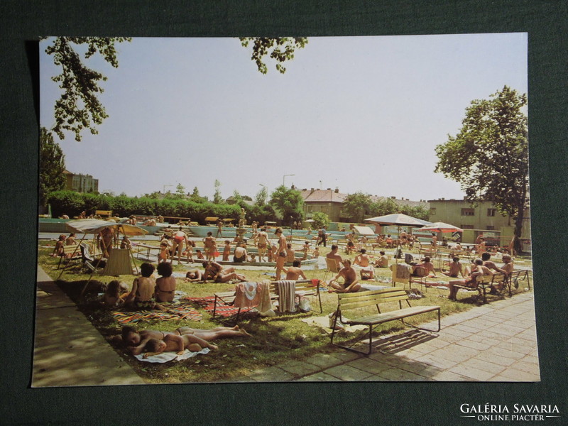 Postcard, postcard, Pécs, wave bath, children's pool, 1970-80