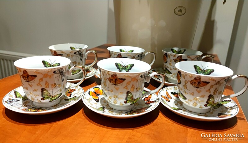 Butterfly porcelain tea set with decorative box