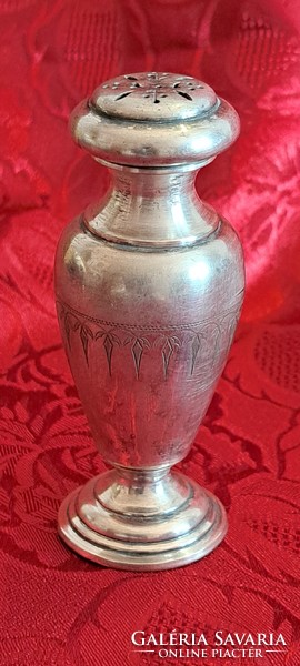 Antique silver-plated sugar shaker, salt shaker (m4522)