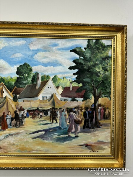 Határvőlgyi painter - people at the fair