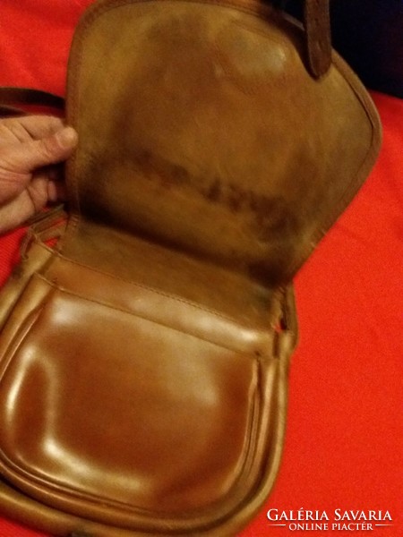 Antique leather trunk shape original Ziegler (Szeged) leather bag 27 x 20 cm according to the pictures