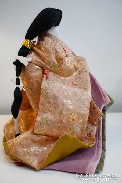 Tradicionális Japán baba, bábú, kézműves, 25 cm