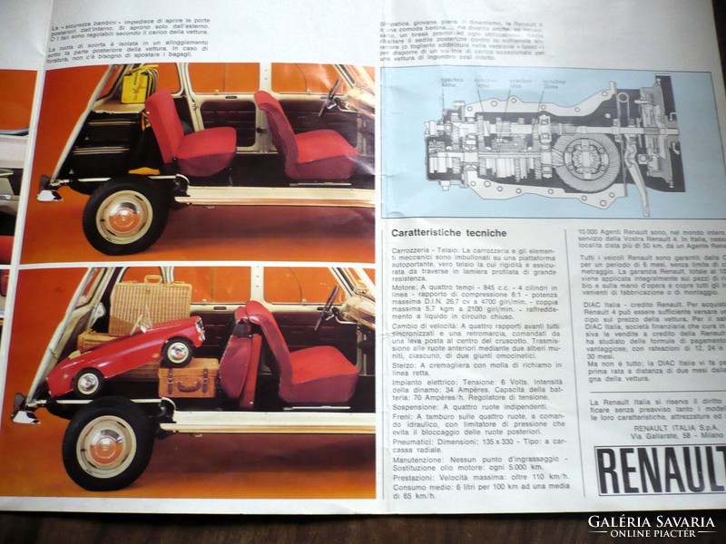 Régi Renault 4 Reklám Brossúra '60-as Évek