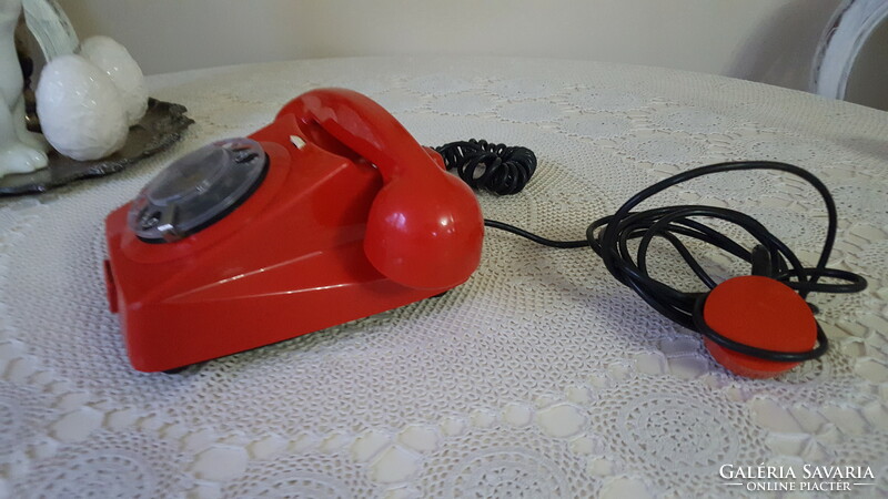 Retro phone with red dial