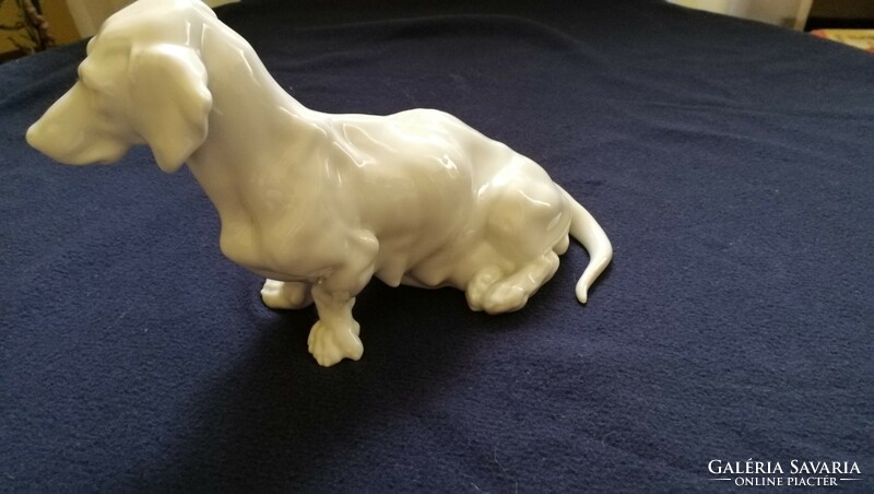 Herend large porcelain dachshund
