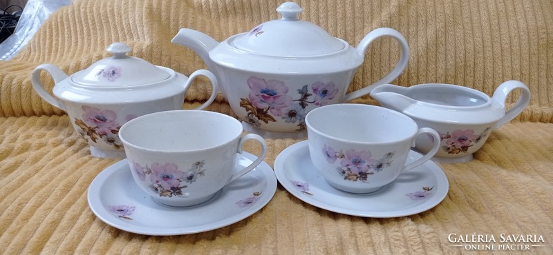 Zsolnay tea set with a rare shape and pattern. Unique. Showcase.