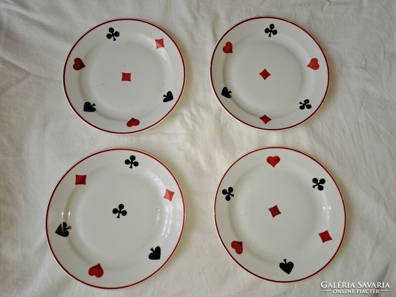 Zsolnay French card pattern plates 4 pcs.