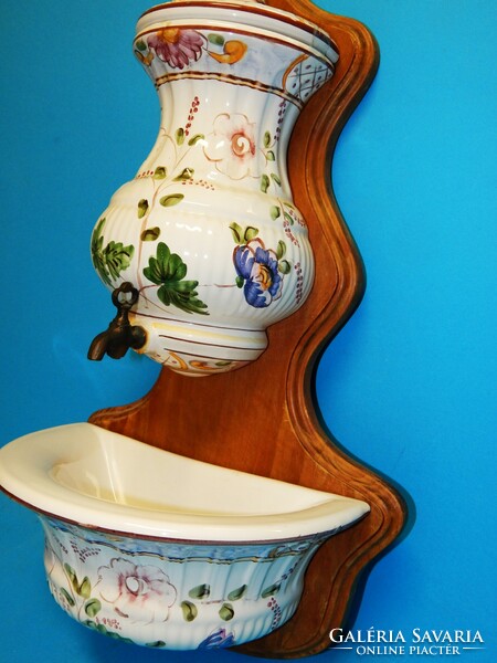 Faience decorative hand wash without damage, 50 cm high, with non-functioning faucet