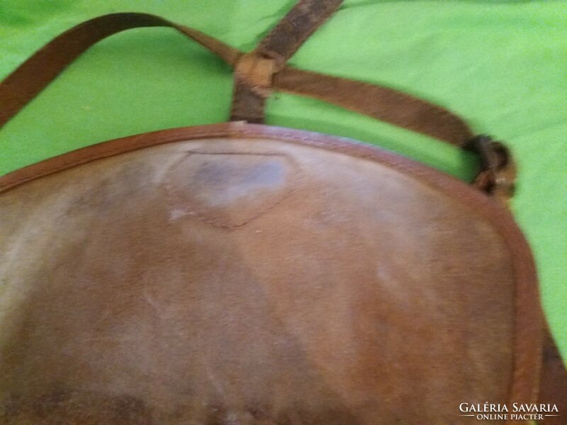 Antique leather trunk shape original Ziegler (Szeged) leather bag 27 x 20 cm according to the pictures
