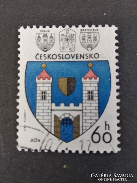Czechoslovakia 1977, city coats of arms Jicin