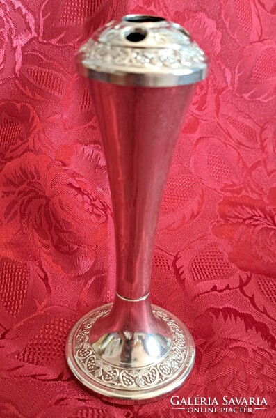 Silver plated vase, graceful potpourri (m4523)