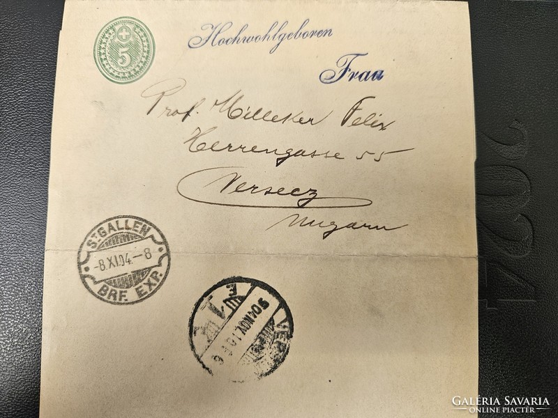 1904 letter with 5 rappen price ticket