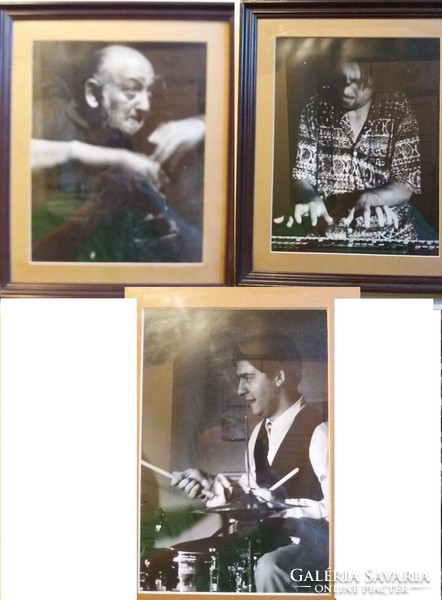 PEGE ALADÁR JAZZ TRIO fali fényképek akár zenei klub díszletének 3 db kép egybe képek szerint