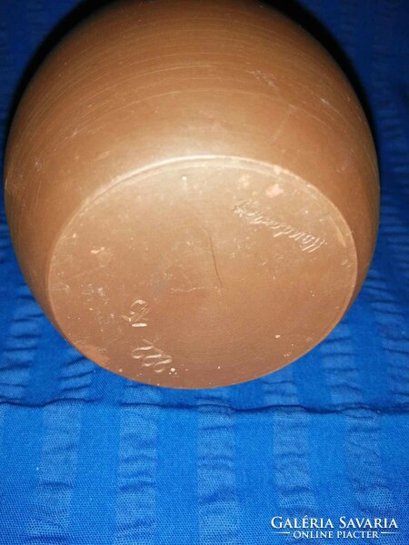 Brown ceramic vase 16 cm (a6)