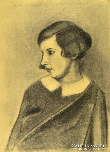 Sándor Tirpák (1884-?): Art Deco portrait of a young lady