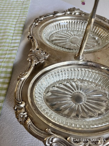 Very nice English silver plated glass tray